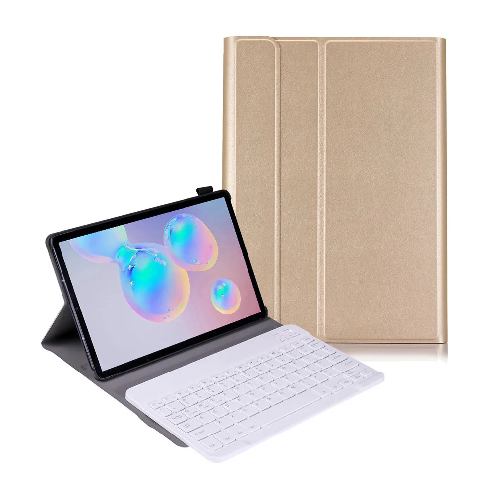 

For Samsung Galaxy Tab S6 10.5 2019 T860 T865 Ultra Thin PU Leather Case Cover + Removable Bluetooth Russian/Spanish Keyboard