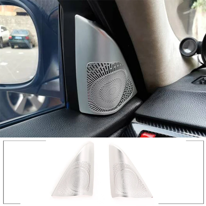 Stainless Steel Car Door A-pillar Tweeter Trumpet Protection Decorative Mesh Cover For BMW 3 Series 2005-2012 E90 Accessories