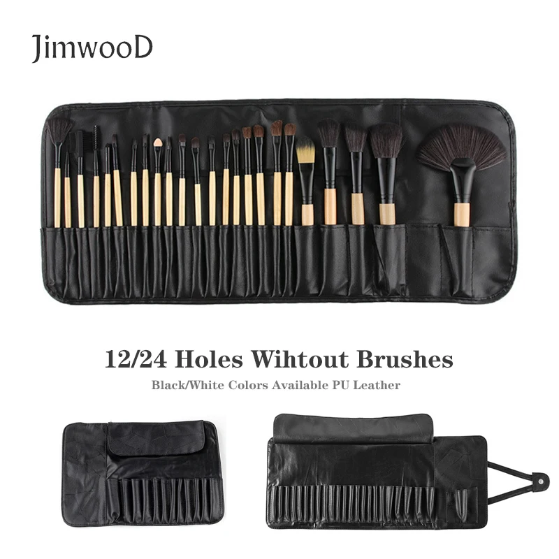 Jimwood Makeup Brushes Case Empty Portable Holder Organizer Pouch Pocket PU Cosmetic Brush Beauty Bag Makeup Tools Holder