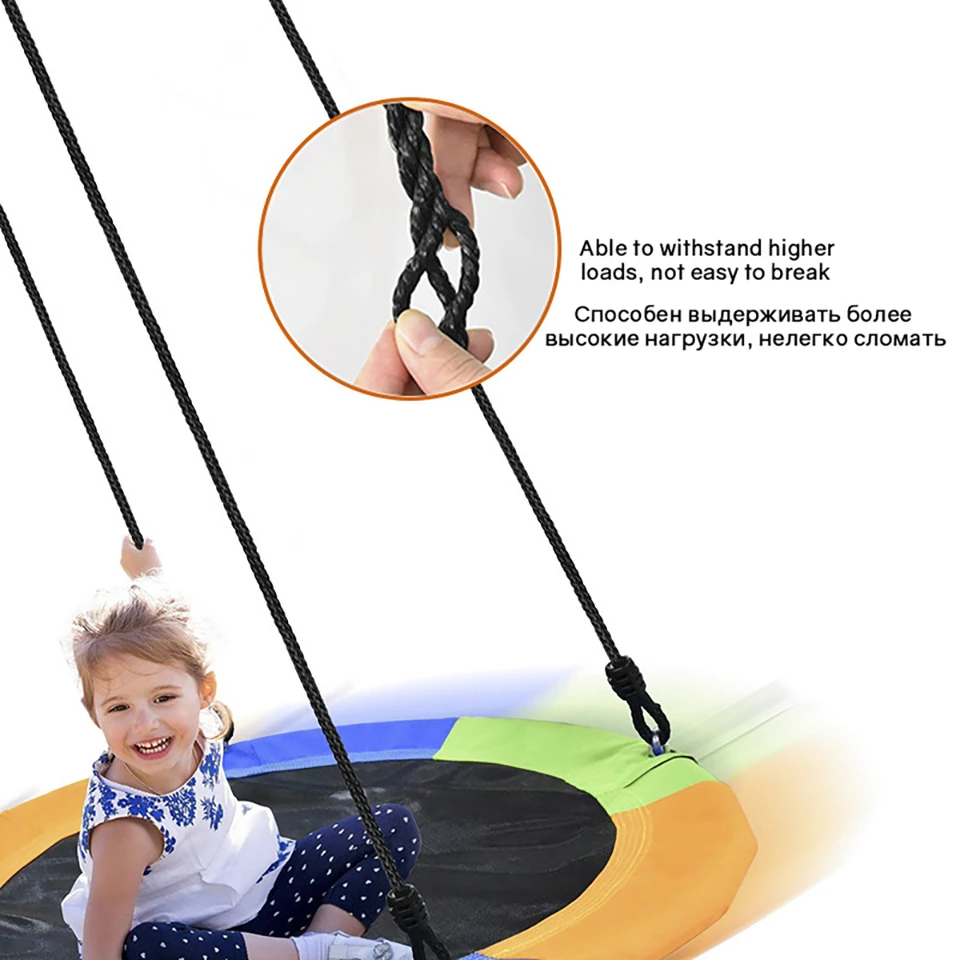 Columpio de juguete para niños, silla colgante redonda de seguridad para niños, columpios de Metal grandes para exteriores, equipo de juego de parque complejo deportivo