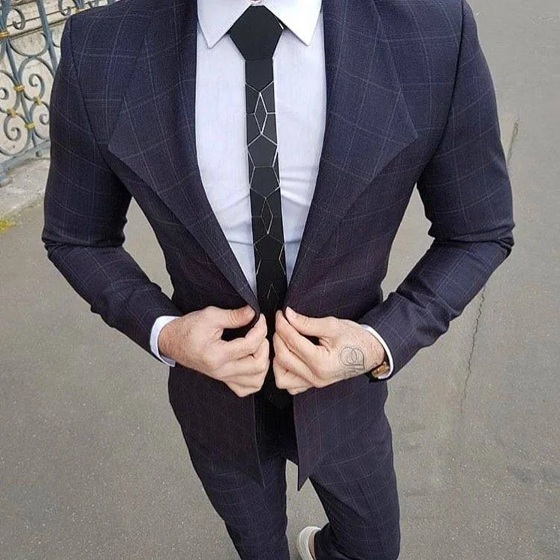 Acrylic Fashion Skinny Black Necktie Wedding Fashion Show Accessory Valentines Day Gift Casual Formal Business Suits