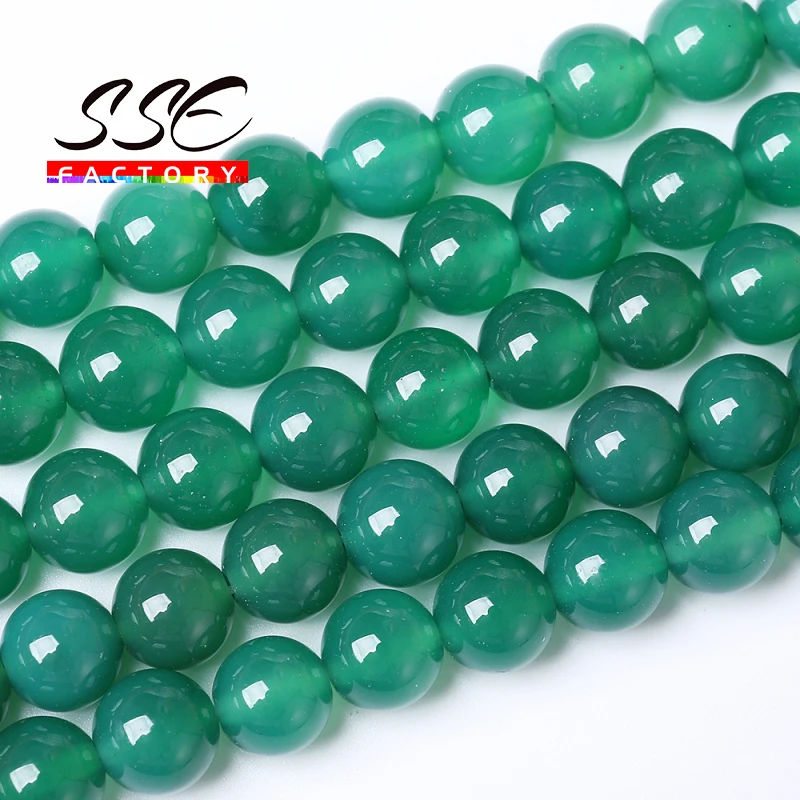 Natural stone Beads Green Agates Round Loose Beads 15\'\' 4/6/8/10/12 mm for Jewelry Making Necklace DIY Bracelets Accessories A21