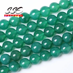 Natural stone Beads Green Agates Round Loose Beads 15'' 4/6/8/10/12 mm for Jewelry Making Necklace DIY Bracelets Accessories A21