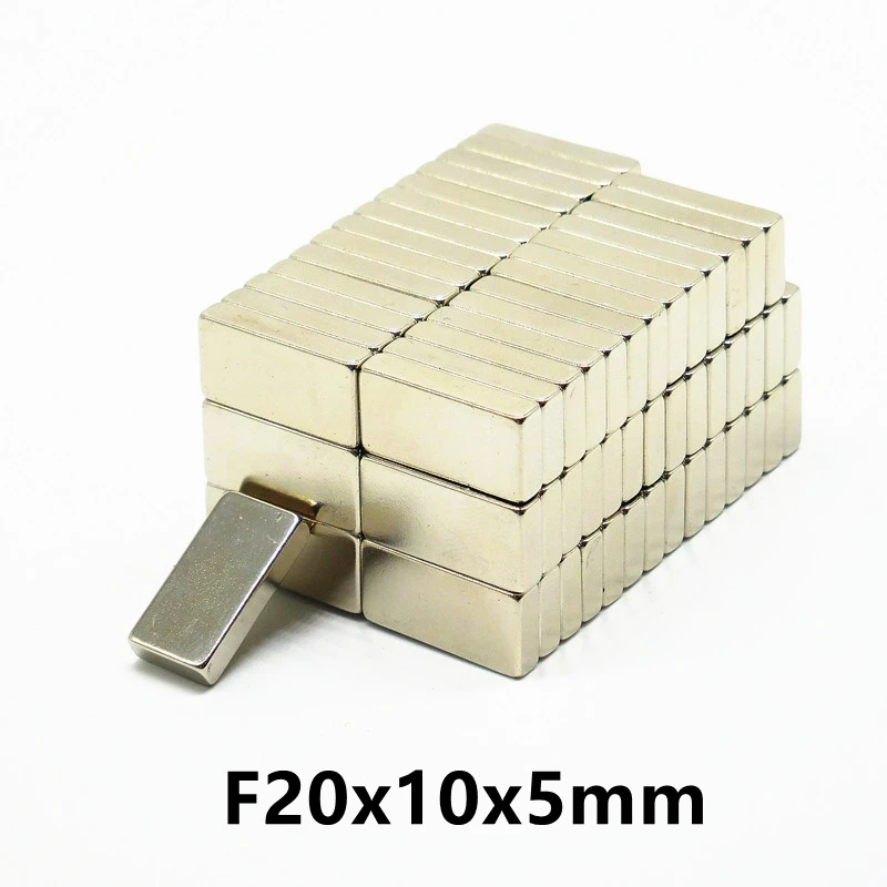 10 20 50PCS/LOT Magnet 20x10x5 Super Strong N35 Neodymium Cuboid MAGNET Block Strong Magnet 20mm x10mm x 5mm