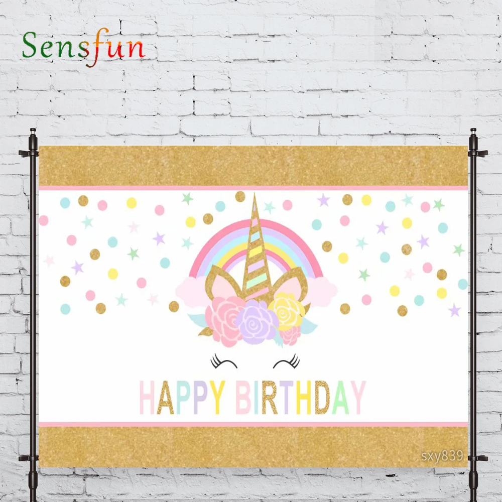 LEVOO Photophone Backdrops Golden Unicorn Birthday Spot Shniy  Photography Backdrop Camera Fotografica