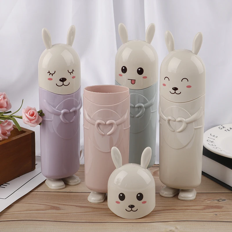 Cute Cartoon Toothbrush Storage Box Portable Outdoor Travel Tooth Brush Protect Case Bathroom Toothbrush Organizer