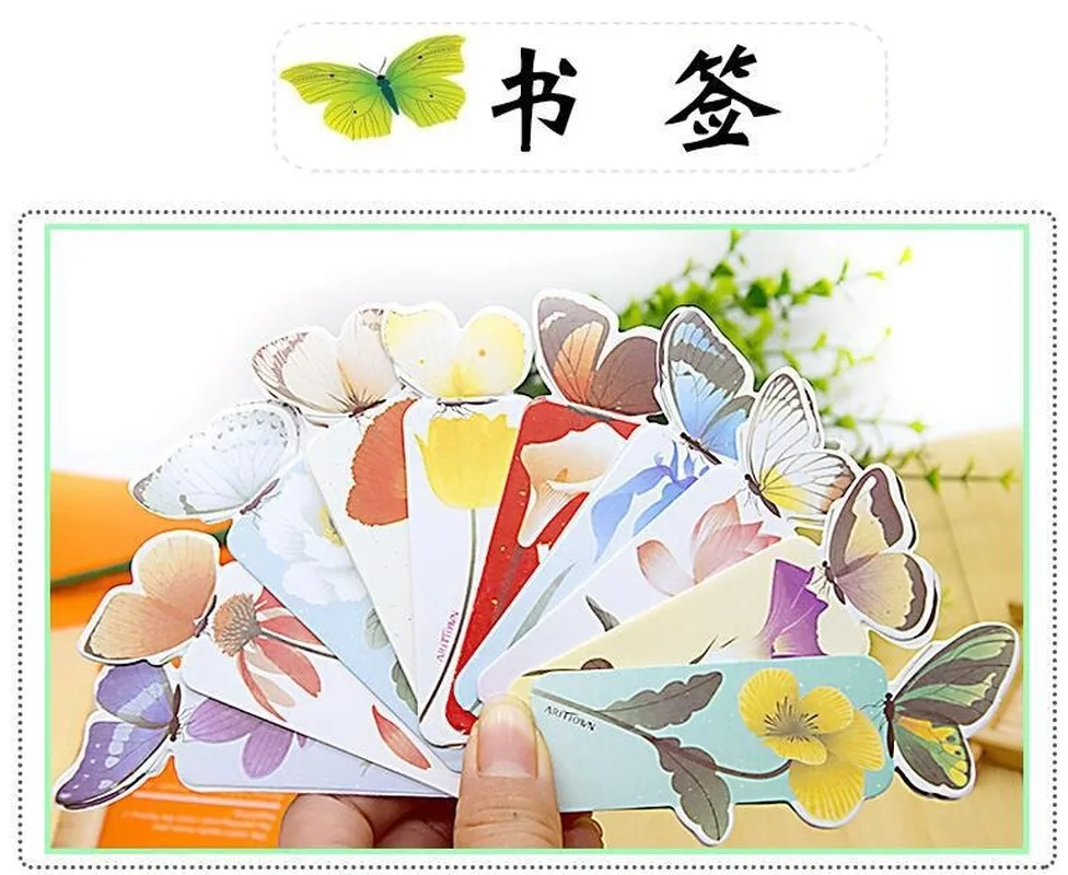 Imagem -06 - Bonito Borboleta Bookmark Criativo Papelaria Escritório Marcador de Presente de Papel Requintado Bookmarks de Animais dos Desenhos Animados para Livros 100 Pcs