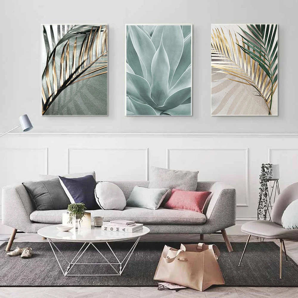 Salon Decoration Palm Leaves Wall Art Canvas Painting Aloe Botanical Posters And Prints Wall Pictures For Living Room Home Decor