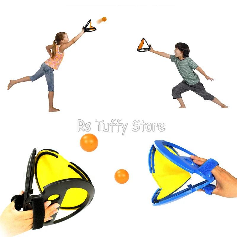 

Outdoor Games Parent-Child Throwing and Catching Ball Sports Fitness Hand Grasping The Ball Racket for Adult Children Toys Gifts