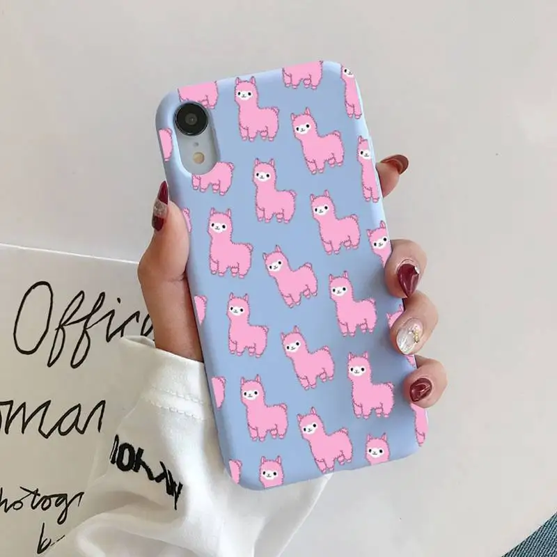 cute Llama Alpaca pattern Liquid Silicone Phone Case for iphone 13 12 11 Pro Max XR XS X  6 6S 7 8 Plus Candy Cover