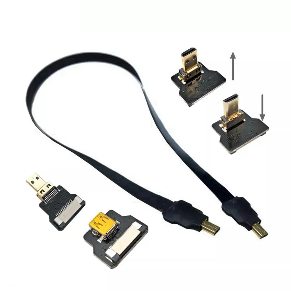 FPV Micro HD-kompatibel Männlichen zu Mini /Micro HD FPC Flach Kabel Anti-störungen Multicopter Luftaufnahmen 5CM-100CM