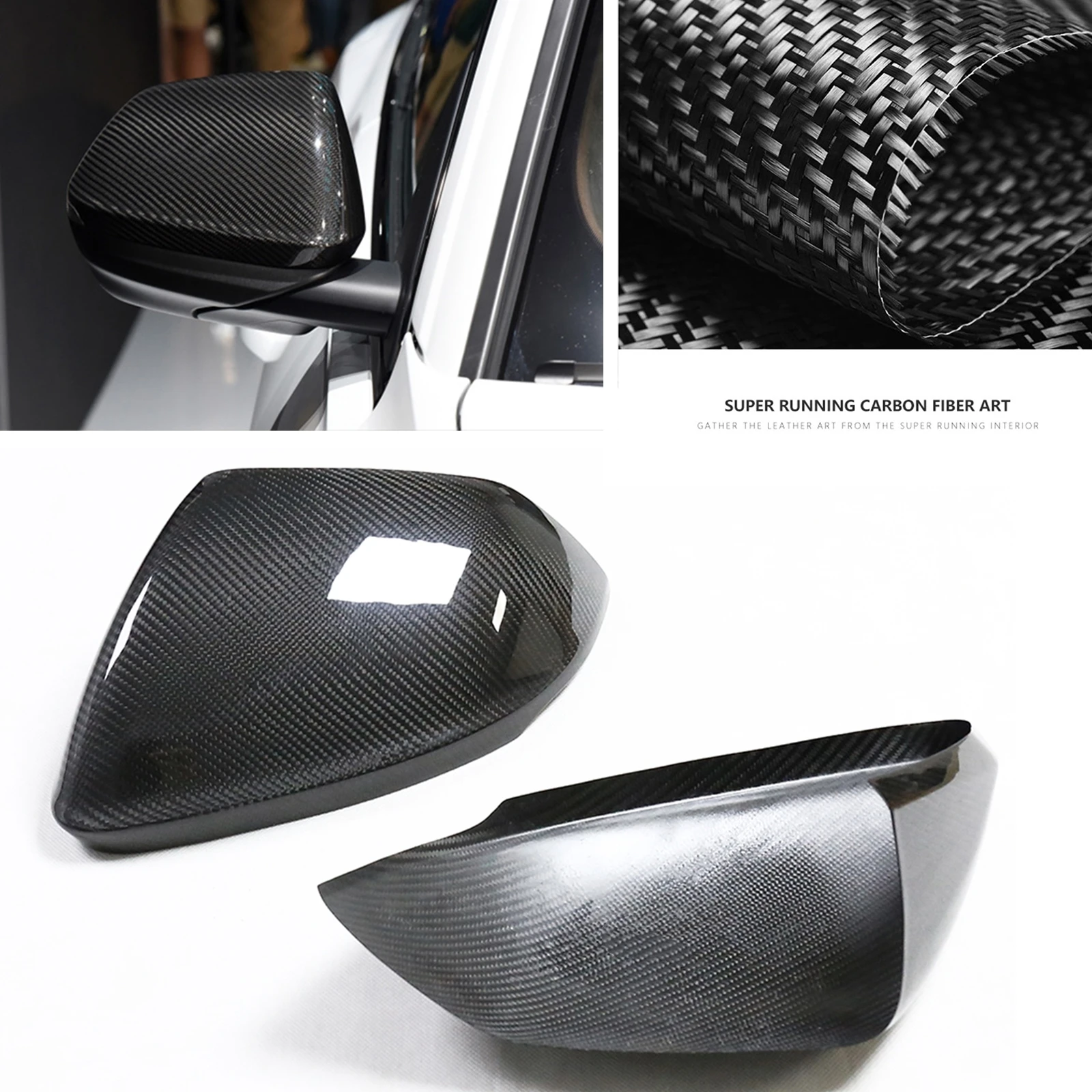 For Lamborghini Urus Audi Q8 SQ8 RSQ8 2018+ Real Carbon Fiber Mirror Cover Exterior Side Rear View Caps Rearview Shell Add On