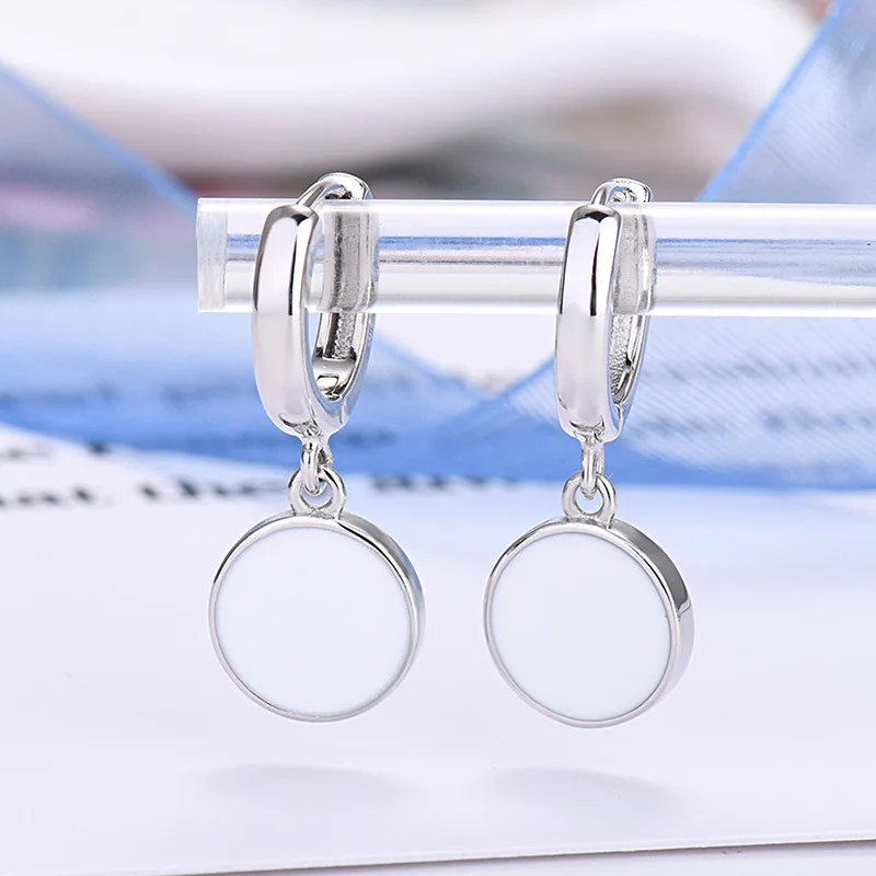 HuiSept Round Earrings Silver 925 Jewelry Accessories for Women Wedding Party Engagement Bridal Gifts Drop Earrings Wholesale