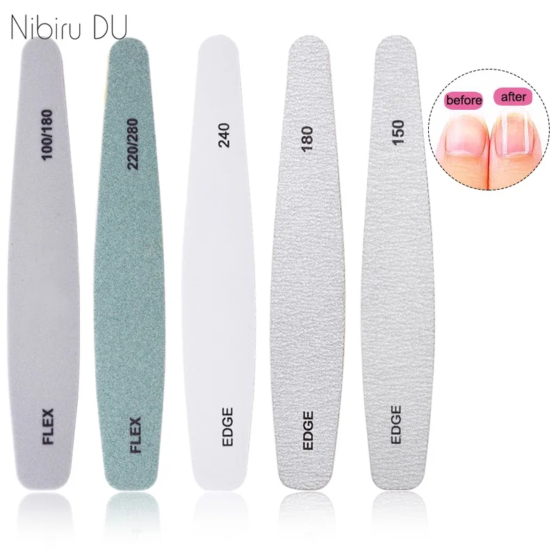 6 Pcs/lot Sandpaper Nail File 100/180 Double Side Sanding Buffer Block Nailfile Gel Nail Files Grinding Polishing Manicure Tools