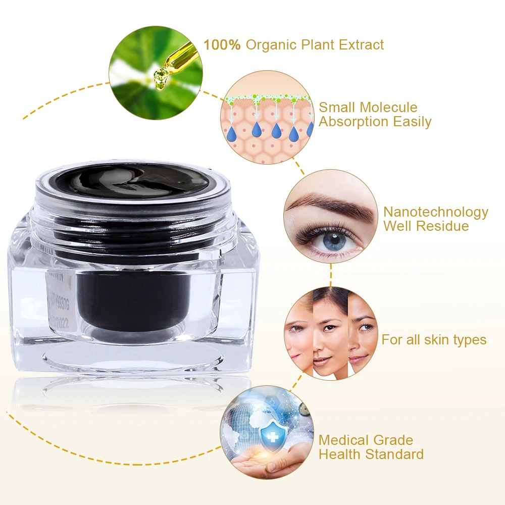 BIOMASER Microblading Pigment atramentowy tusz do tatuażu marki permanentny makijaż Pigment do brwi Eyeliner lip 100% materiał roślinny