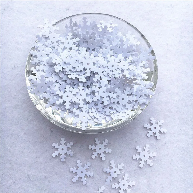 1000g/Lot White Snowflake Loose Sequins 8mm 10mm 15mm 19mm Paillettes Sewing Wedding Craft Accessories