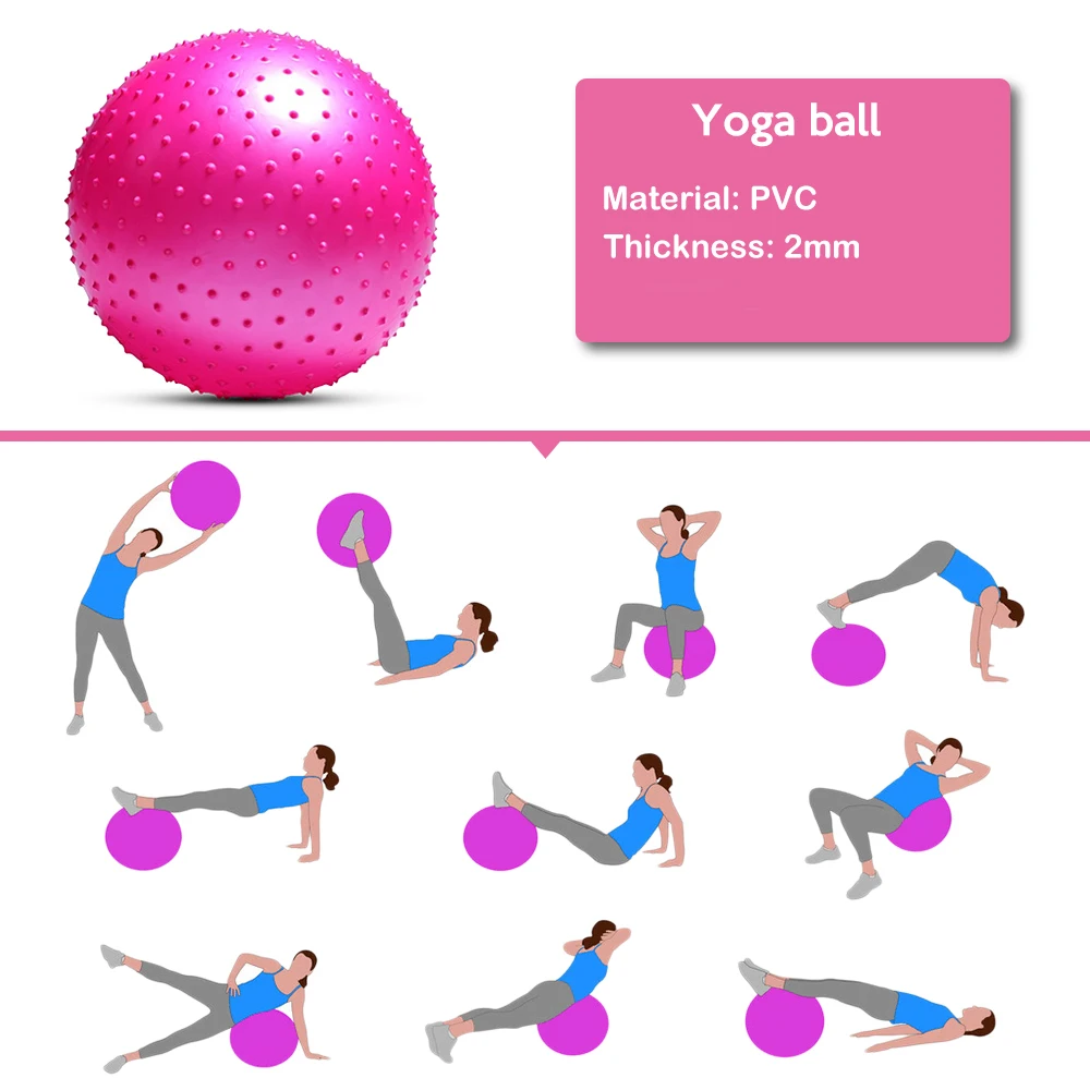 55cm/65cm/75cm/85cm Point Massage Ball Yoga Ball with Pump Hedgehog Fitness Balls Fitball Pilates Balance Training Sport GYM