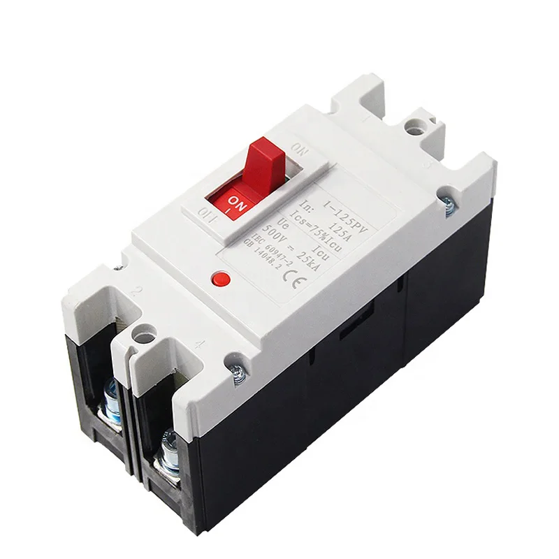 DC Circuit Breaker mccb interruttore 2P interruttore Aria Fotovoltaico DC circuit breaker 100A 125A 160A 200A 250A per il Solare FOTOVOLTAICO