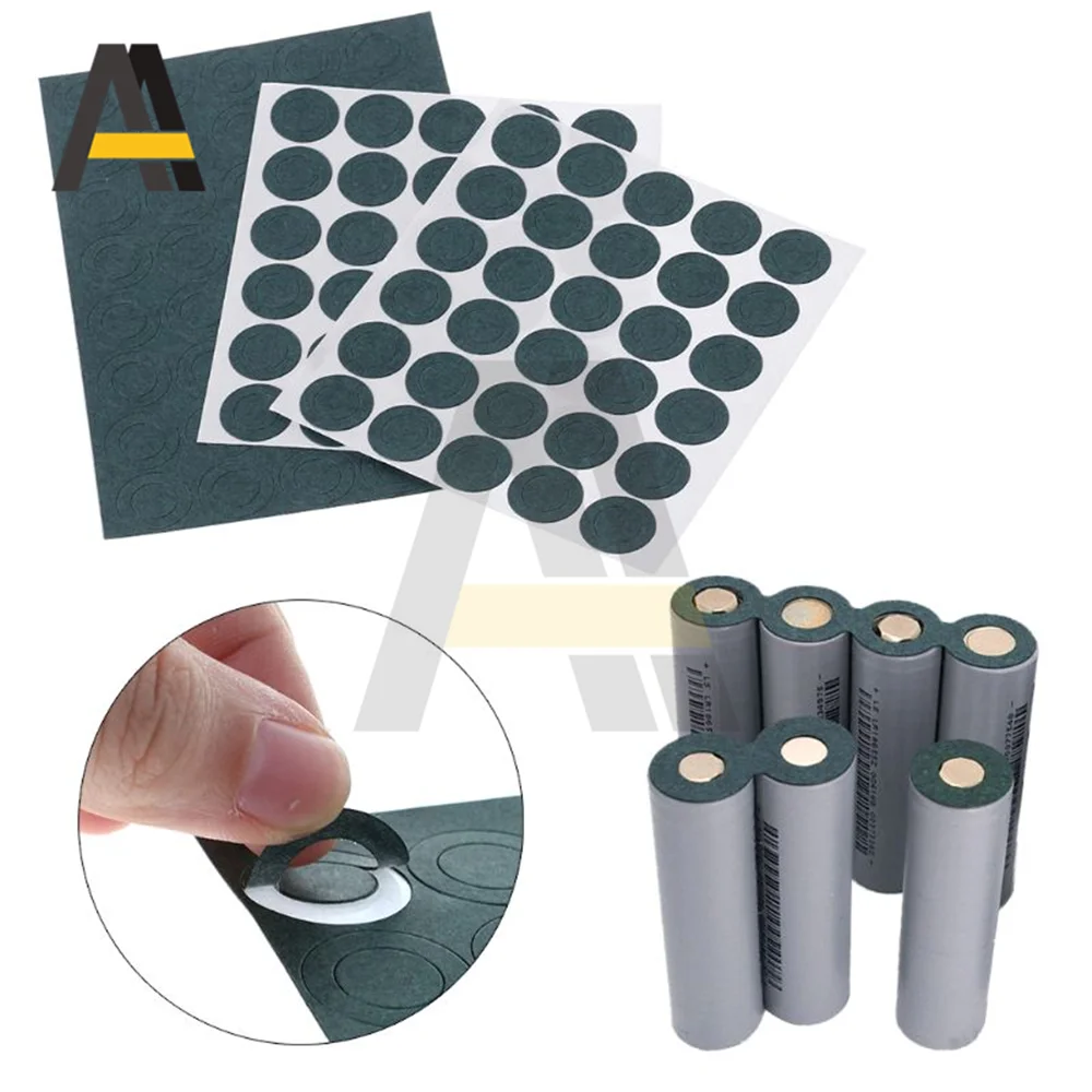 100pcs 18650 Lithium Battery Insulator Insulation Ring Adhesive Cardboard Paper for E-bike Battery Pack Electrode Insulated Pads