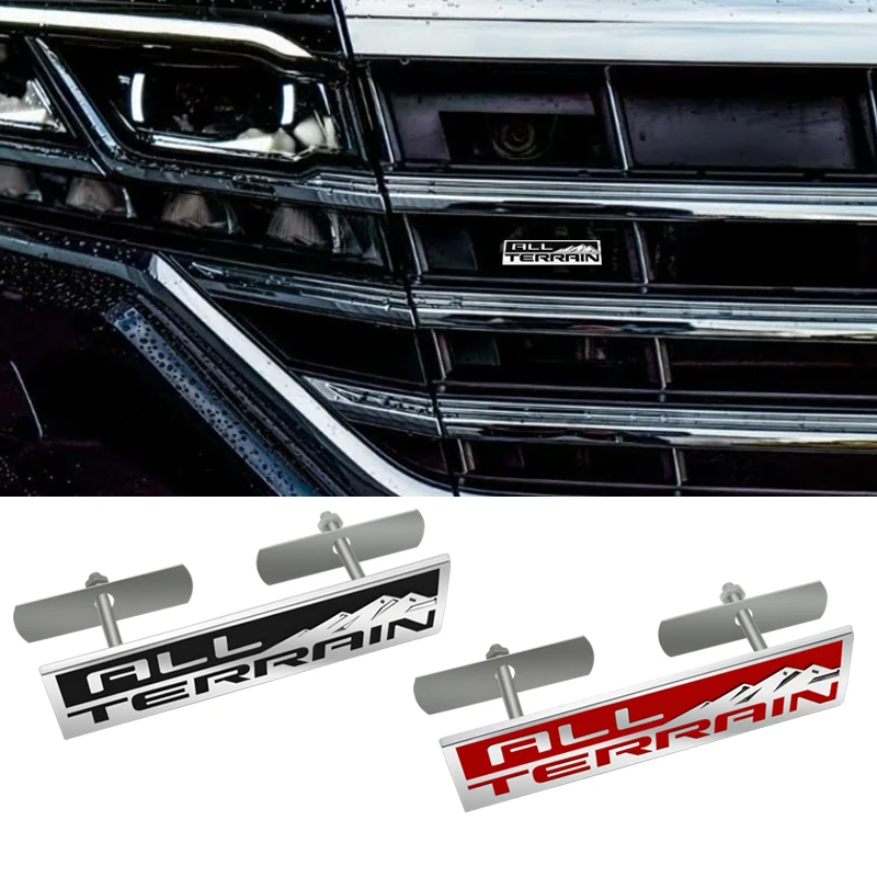 Metal ALL TERRAIN Front Grille Sticker Car Rear Trunk Body Emblem Badge for GMC Terrain Yukon Sierra Savana Safari Suburban