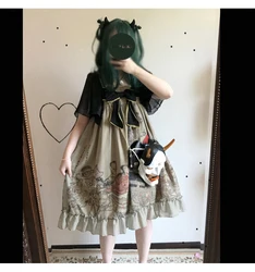 Victorian dress kawaii girl gothic lolita cos loli gothic palace sweet princess lolita strap dress vintage falbala high waist