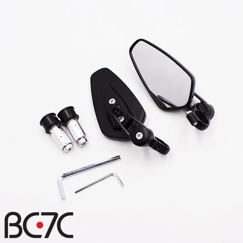 

Universal Black Metal Motorcycle Handlebar Rear View Mirror Motorbike 7/8" 22mm Bar End Rear Mirrors