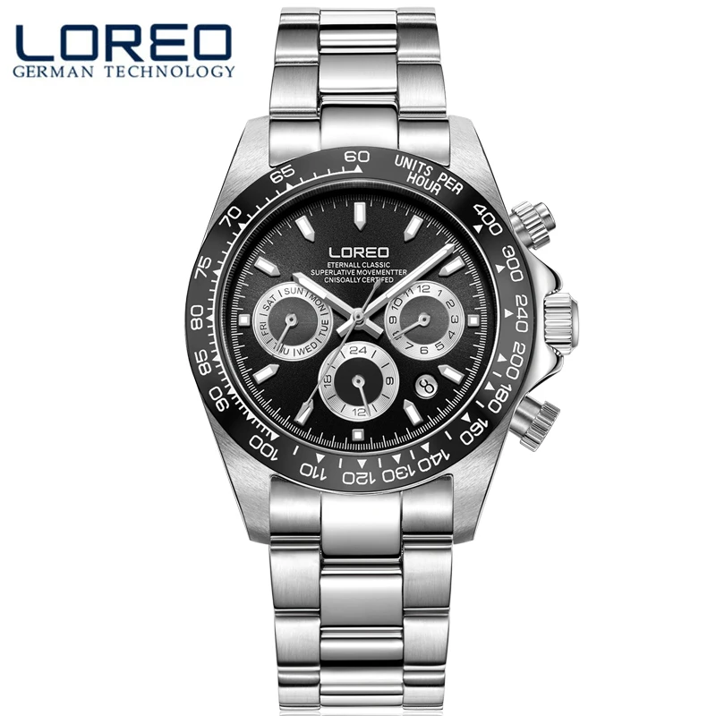 LOREO Men Watches Sapphire Glass 40MM Ceramic GMT Automatic Mechanical Watch Men 20ATM Waterproof Classic Fashion Luxury Clock