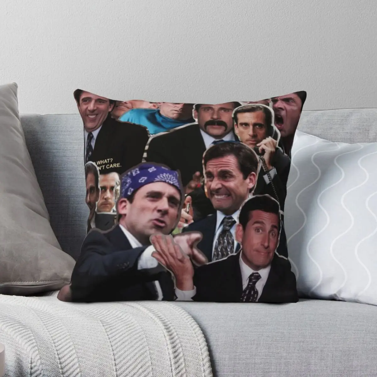 The Office Michael Scott Steve Carell Square Pillowcase Polyester Linen Velvet Creative Zip Decor Pillow Case Room Cushion Case