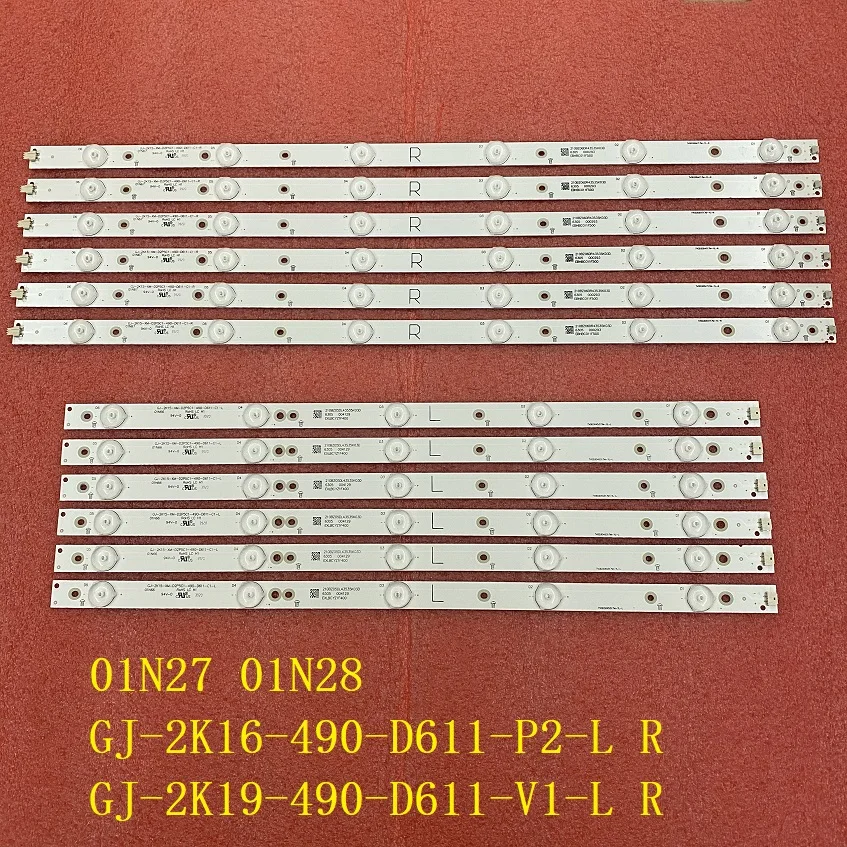 LED 백라이트 스트립 (12), 49PUF6701/T3 49PUH4900/88 49PFS5301/12 GJ-2K15-XM-D2P5C1-490-D611-C1-L R GJ-2K16-490-D611-P2 01N27