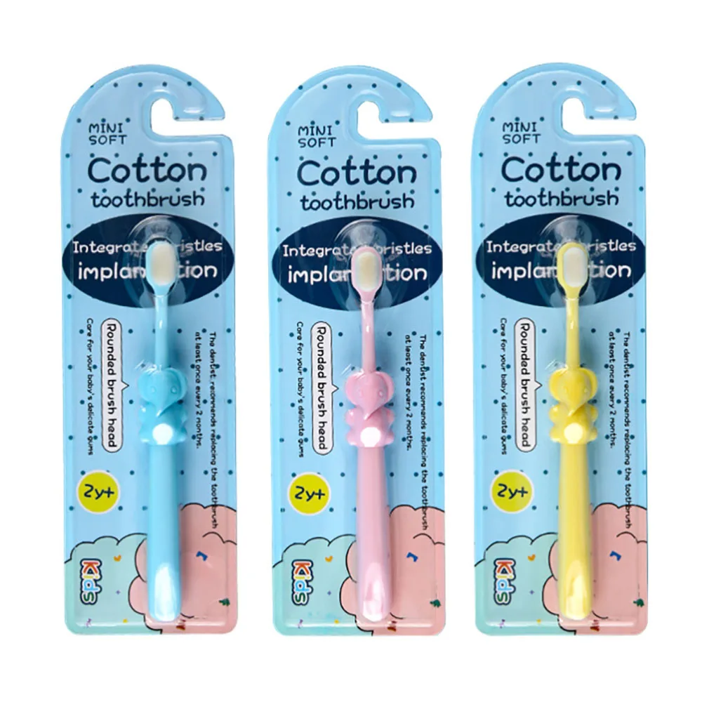 Toothbrush For Kids Color Lovely Cartoon Modeling of Children\'s Teethbrushes Soft Bristles Cartoon Handle Scrape Tongue Coating