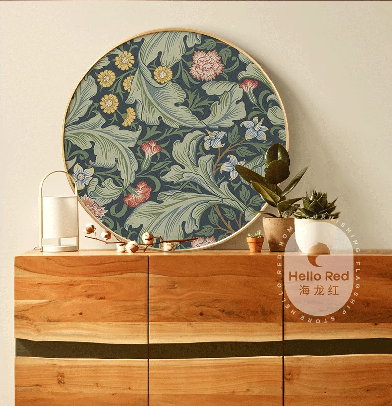 

EECAMAIL William Morris Decorative Painting Aesthetics Round Paintings DIY Diamond Painting Full Diamond Embroidered No Frame