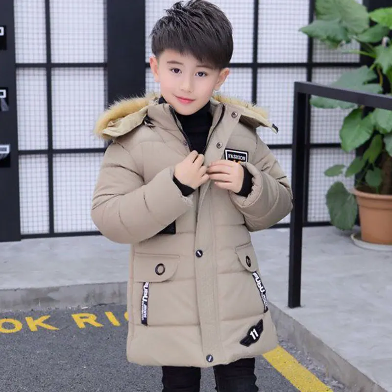 New Children\'s Clothing Coats Plus Thick Velvet Outerwear Detachable Hat for Kids Parkas Winter Down Cotton Padded Jacket Boys