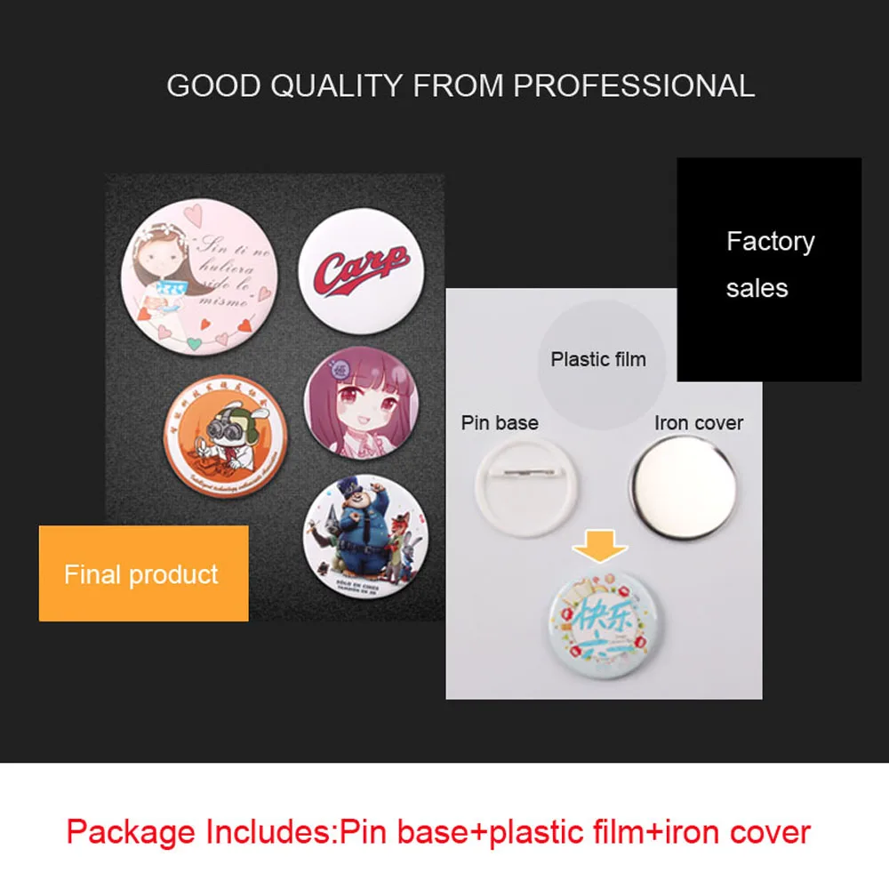 Pulsante Pin vuoto Badge materiale parti rotonde fai-da-te creazione di materiali per la fabbricazione di Badge componenti