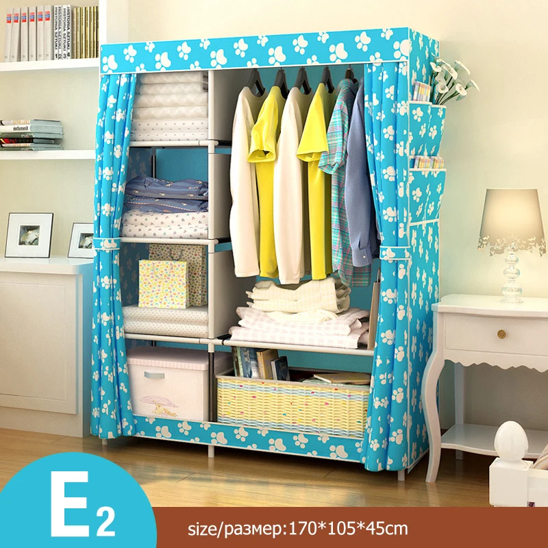 Bedroom Non-woven Cloth Wardrobe Folding Portable Clothing Storage Cabinet Dustproof Cloth Closet Home Furniture