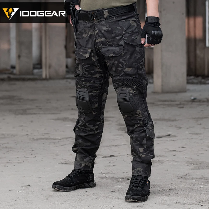 IDOGEAR Tactical G3 Pants with Knee Pads Airsoft Trousers MultiCam CP gen3 Hunting Camouflage black Quick Dry 3201