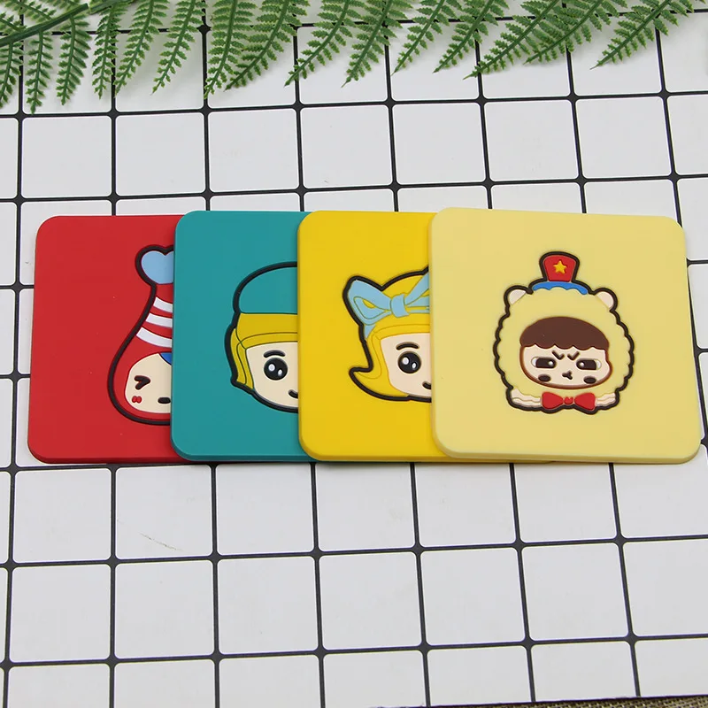 

PVC Soft Rubber Coaster Table Mat Western Placemat Insulation Pot Mat Cartoon Placemat Silicone Table Mat Bowl Spot Creative
