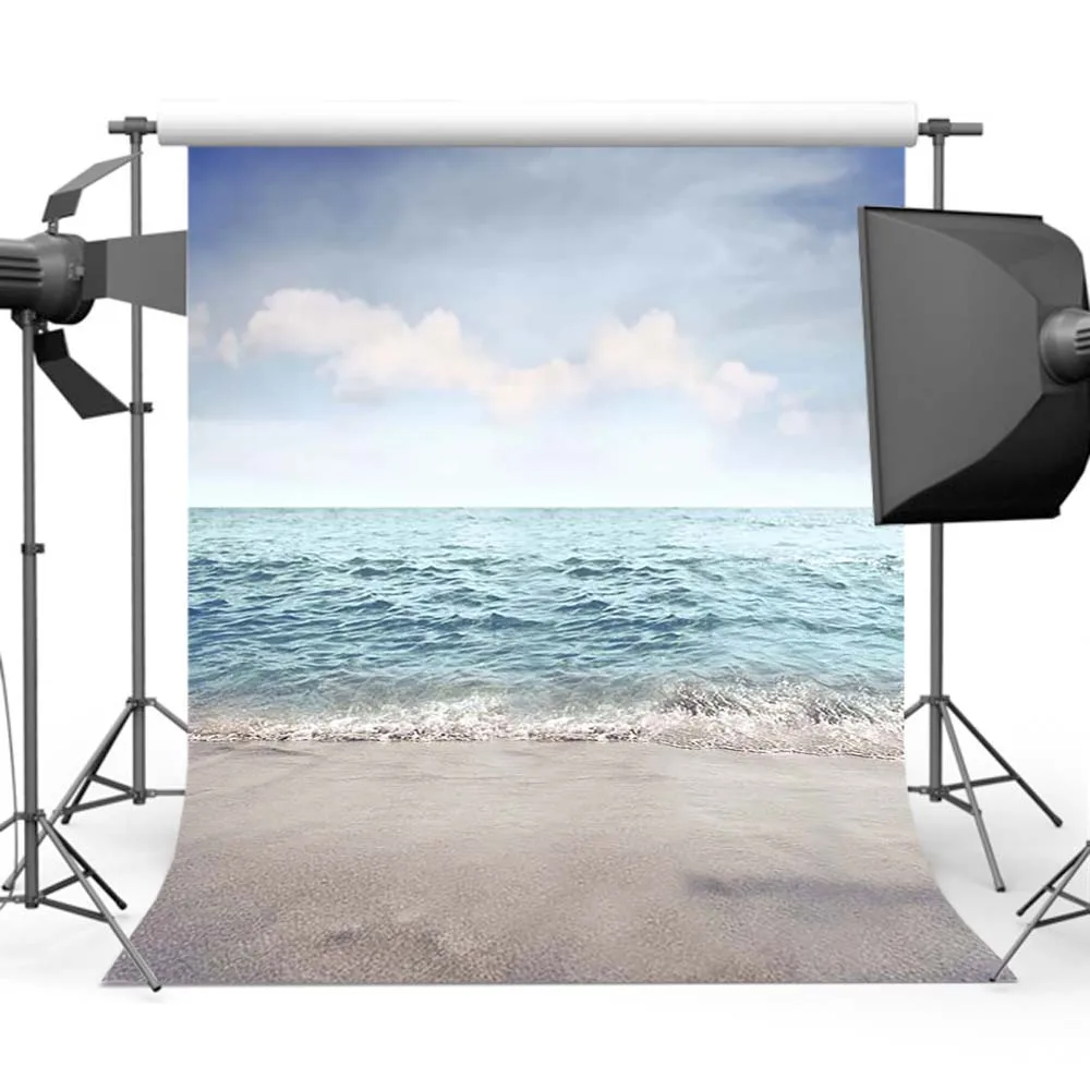 Fond de mer bleu ciel, toile de fond plage de sable, pour Studio Photo, personnalisable, CM-5499