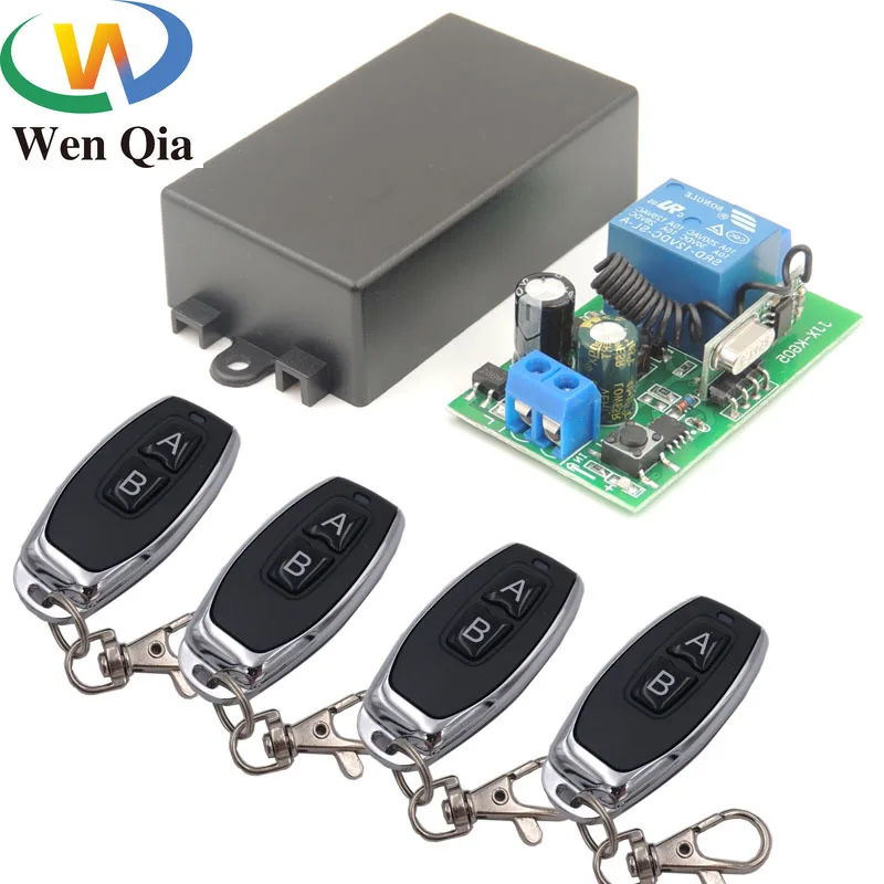 433MHz Universal Remote Control AC 110V 220V 1CH RF Relay Receiver and Transmitter for Universal LED Light and Door Controller