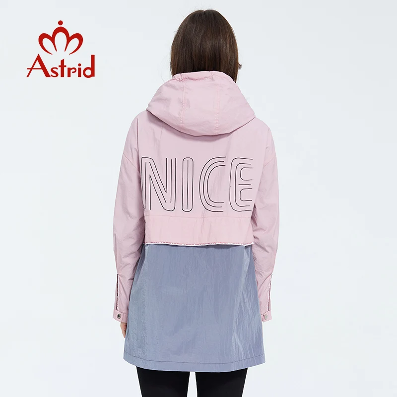 Imagem -04 - Astrid 2023 Nova Primavera Moda Mid-length Trench Coat com Capuz Casual Esporte de Alta Qualidade Feminino Outwear Tendência Solto Cabolsa Fino 3068