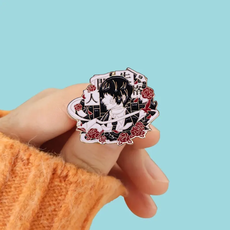 Bungo Stray Dogs enamel pin Dazai Osamu brooch anime badge