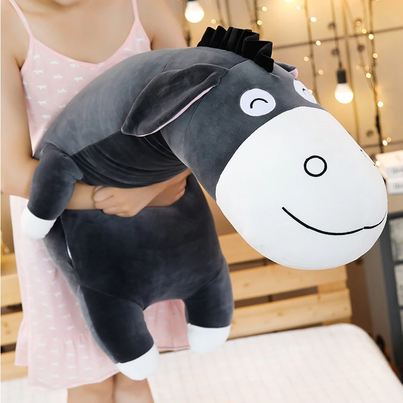 New 70-90cm Cute Cartoon Donkey soft Stuffed Animals Toy Boy Girl Donkeys Pillow Cushion Kids Comforting Companion Birthday Gift