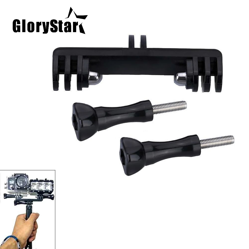 Новинка двойной кронштейн держатель штатива профессиональная ручка для спортивной камеры с винтовым креплением Адаптер для Gopro Hero 9876/5/4/3 +/2/1