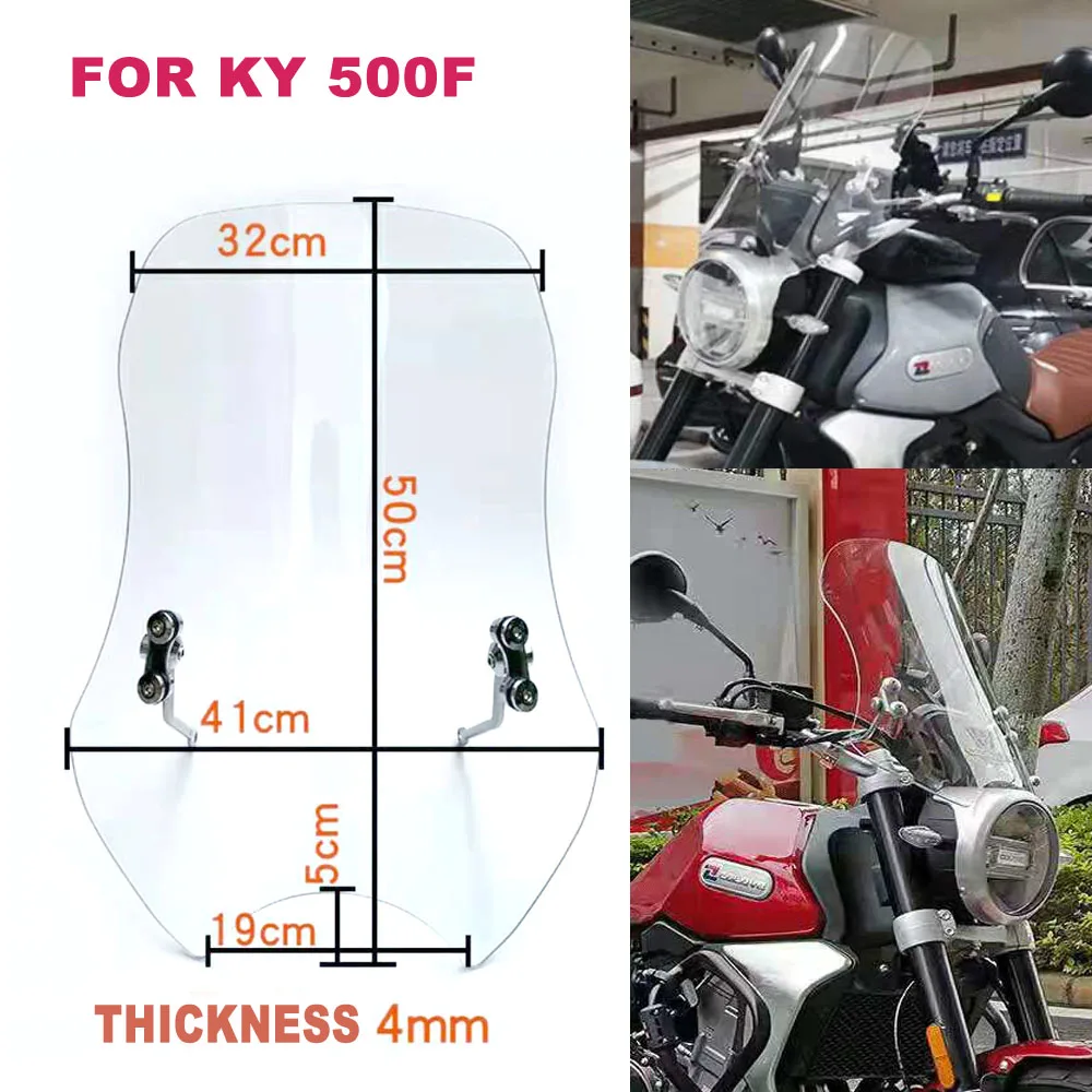 

Motorcycle KY 500F Windscreen Windshield Deflector Protector Wind Screen For KYMOTO KY 500F