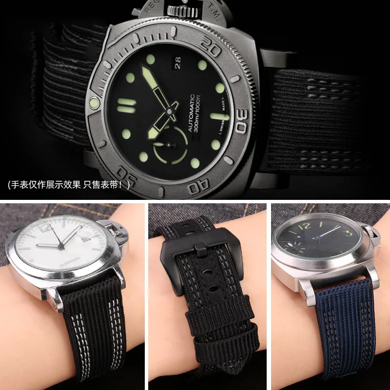 High Quality Nylon Watchband For Panerai PAM00984 PAM00985 Watch 24MM 26MM Blue black green Watchband bracelet