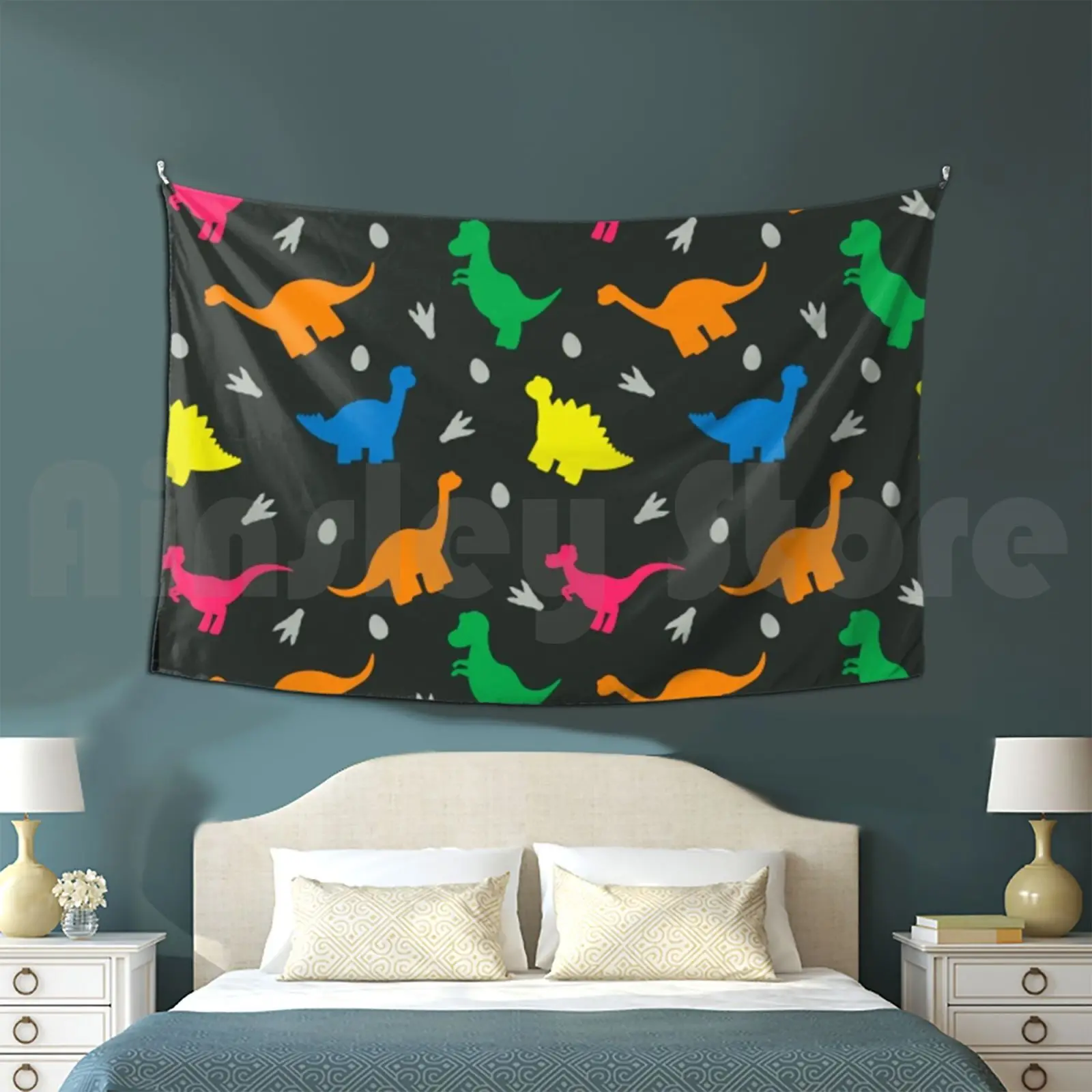 Tapestry Colorful Dinosaur Pattern Hat Dinosaur Dino Dinosaurs Cute T Rex Dinos Funny Animals