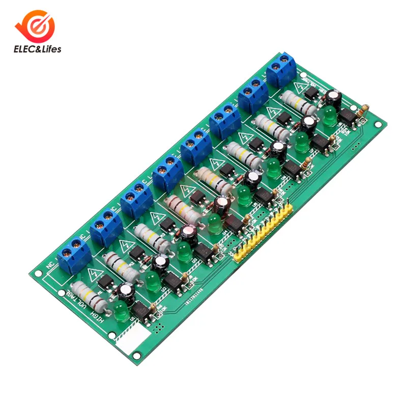 AC 220V 8 Channel MCU TTL Level Optocoupler Isolation Test Board Isolated Detection Tester Module PLC Processors