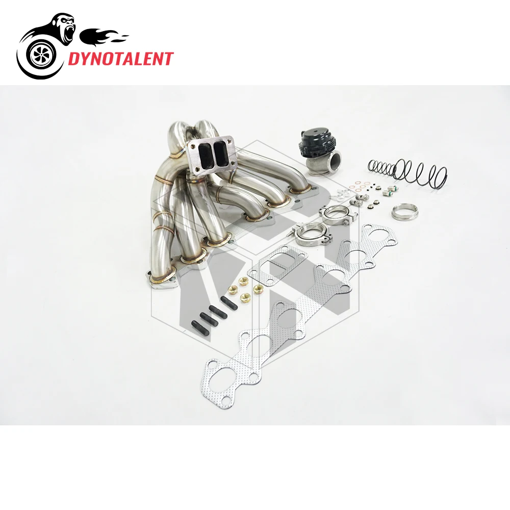 

DYN RACING SS304 T3 Twin Scroll Turbo Equel длиной коллектора с выхлопом 44 Wastegate подходит для коллектора Supra 2JZ-GTE 2JZ 1993-1997 гг.