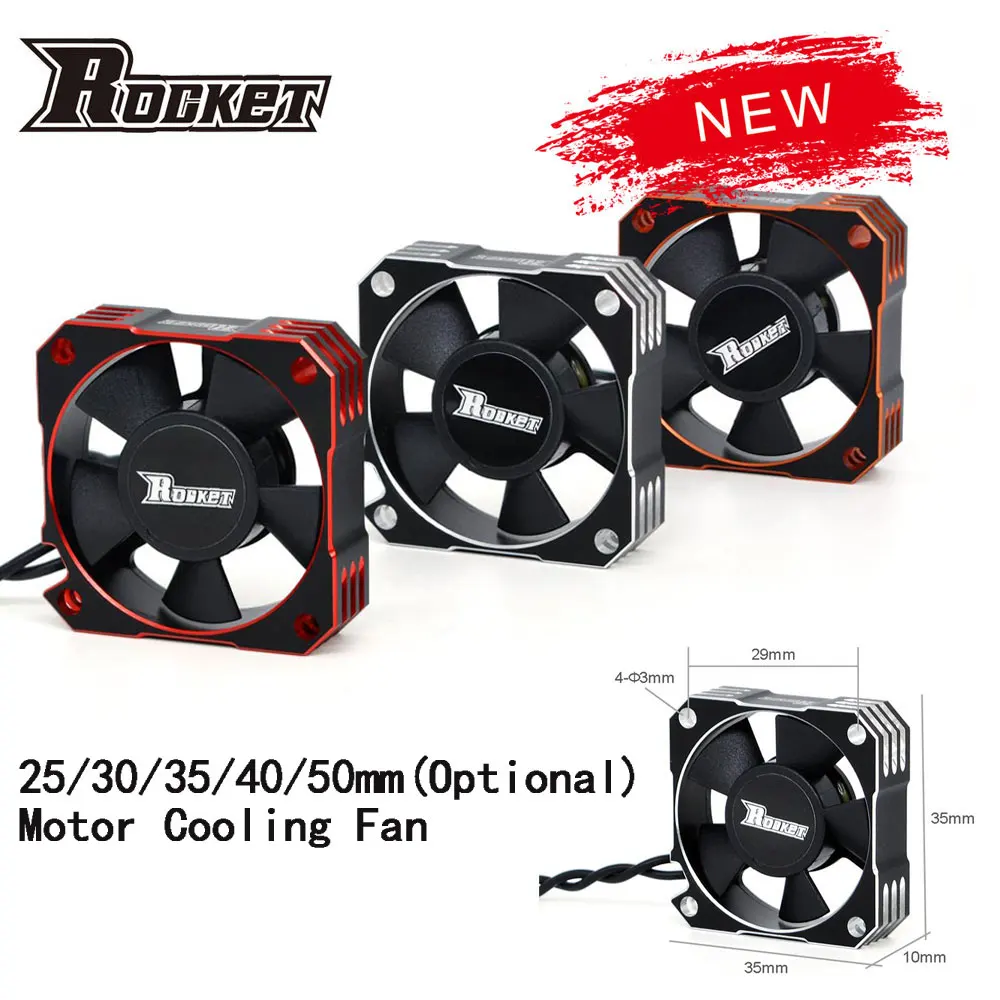 SURPASS HOBBY Ventilador de resfriamento de dissipação de calor Rocket RC 25mm 30mm 35mm 40mm 50mm Ventilador para 1/10 1/8 Motor sem escova Peça de carro RC