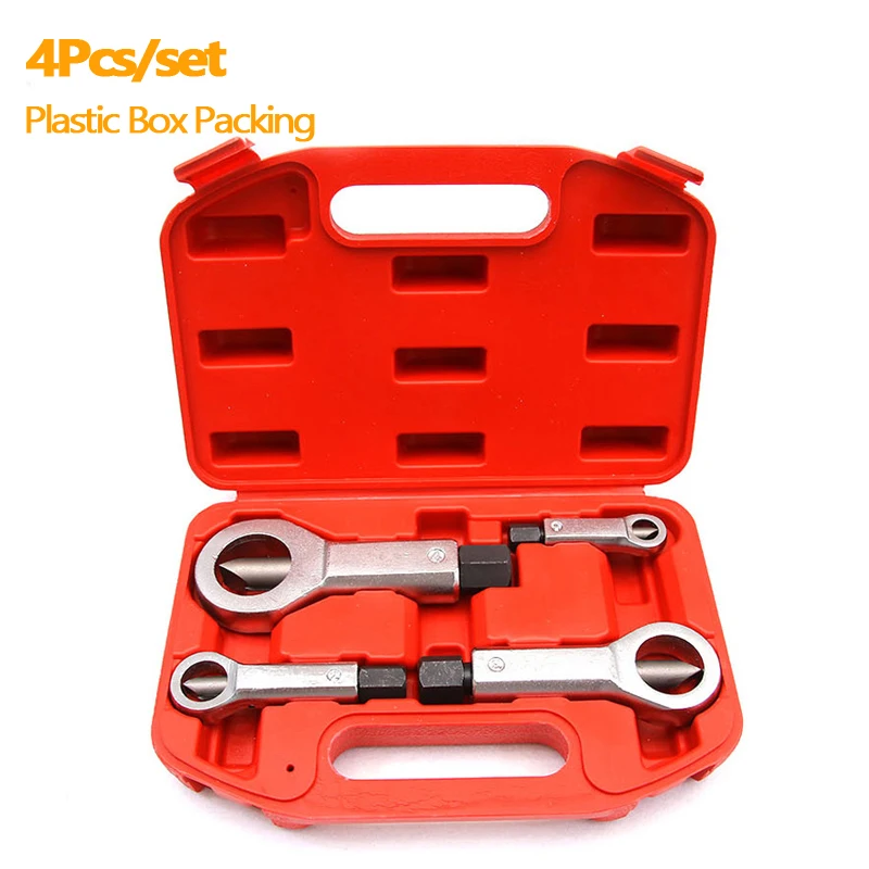 4Pcs/set 9-27mm Rusty Nut Breaker Damaged Bolt Nut Wrench Breaker Nut Separation Tool Bolt Driver Nut Removal Accessory