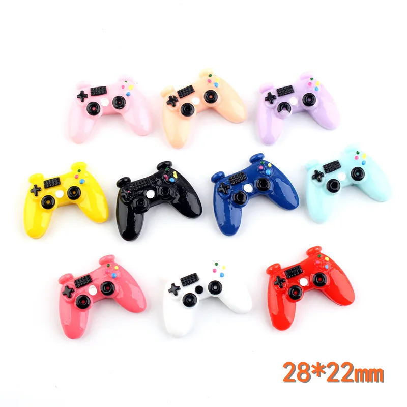 Miniatura Game Controller Resina Flatback Cabochon, Cabochões planos Kawaii, DIY Craft Decoração, Acessórios de Jóias, 8Pcs